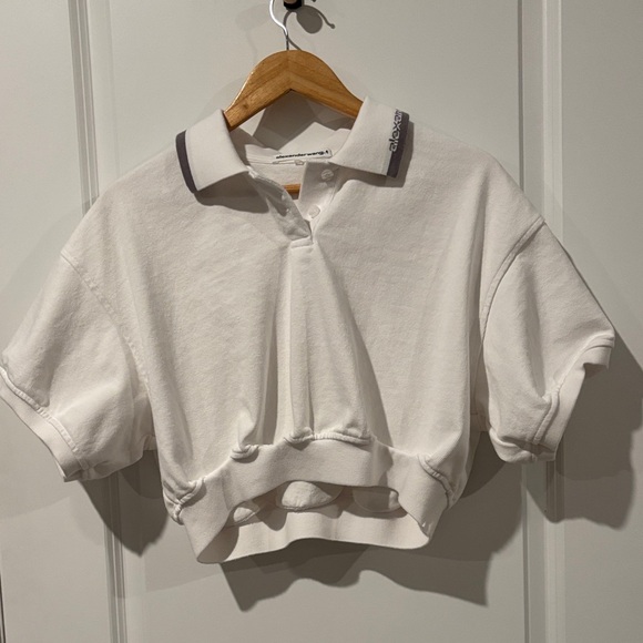 Alexander Wang Cinched Crop Cotton Polo - Picture 5 of 11